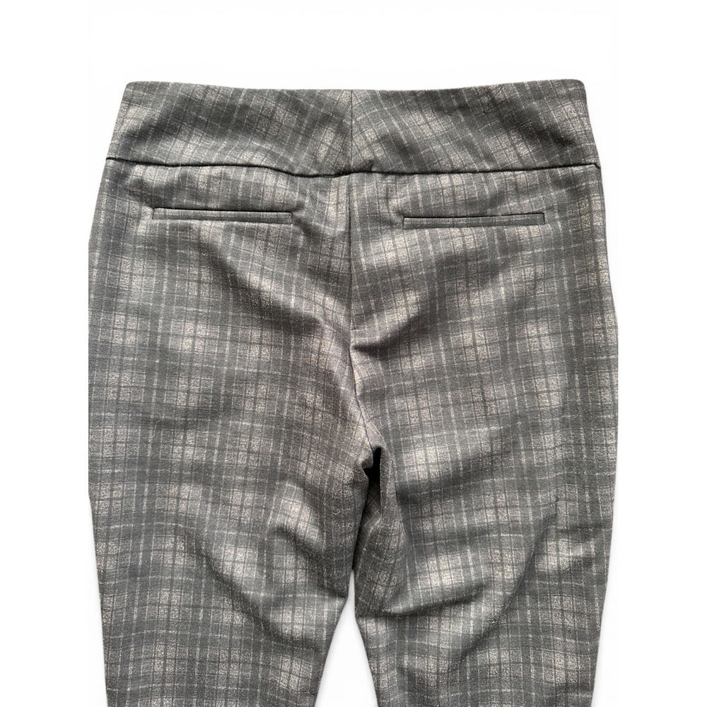 Dalia Plaid Pull On Dress Pants Wmn Medium Grey Check Stretch Trousers Excellent - Picture 4 of 6